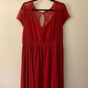 Red Dress with Lace Detail Torrid
